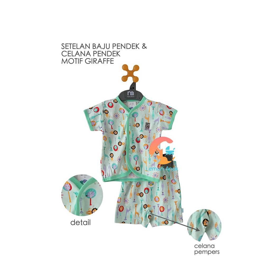NEW COLLECTION NOVA Setelan Baju Bayi Lengan Pendek + Celana Pendek Motif Size S,M,L
