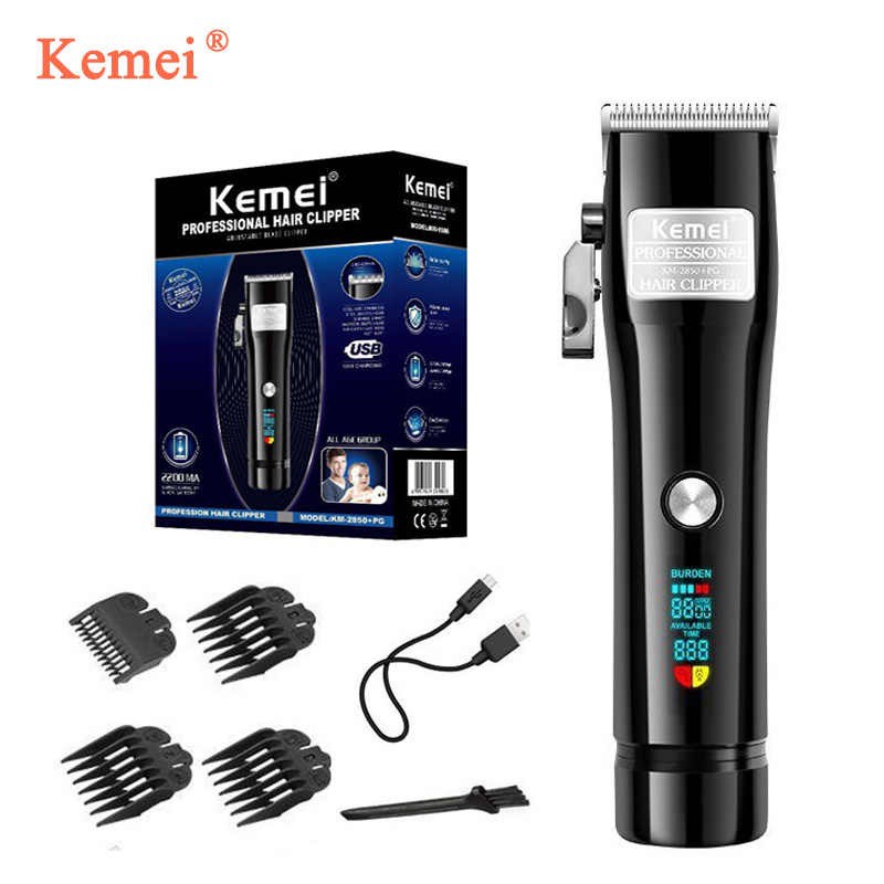 Alat Cukur Rambut Elektrik Clipper KEMEI KM-2850 Mesin Cukur Rambut LCD Indikator