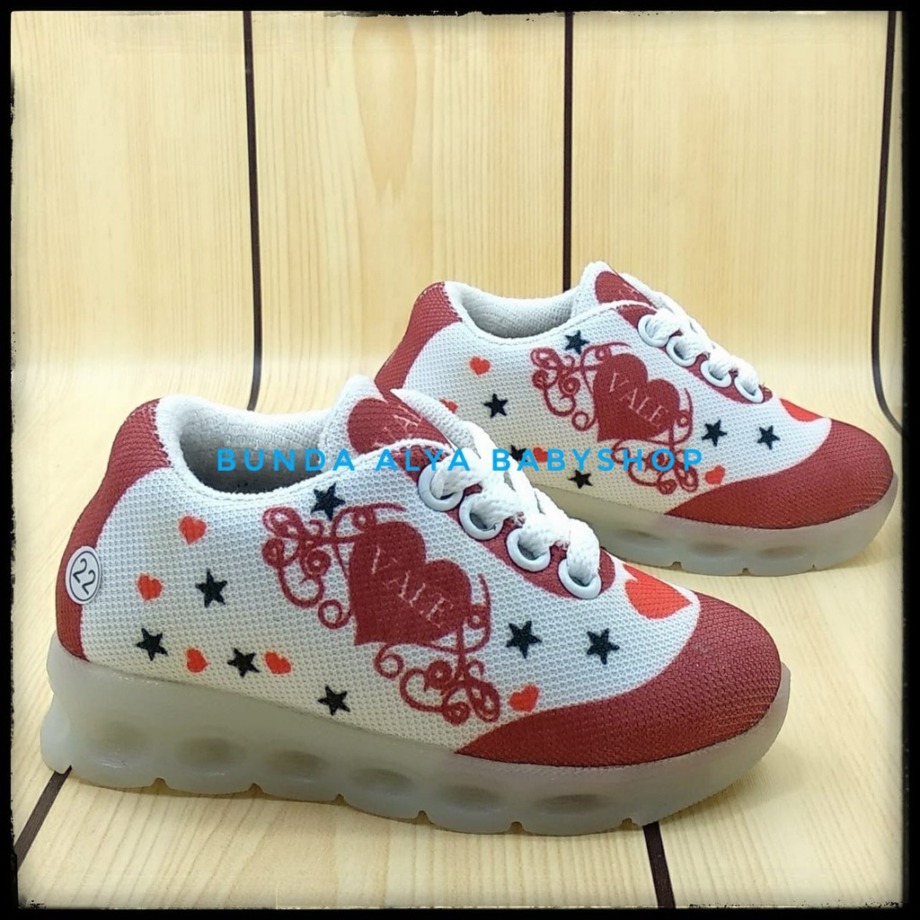 Sepatu Tali Anak Perempuan Usia 1 sampai  4 Tahun Sepatu Anak Cewek Sporty Motif Lucu Model Kekinian Anti Licin Size 22-30