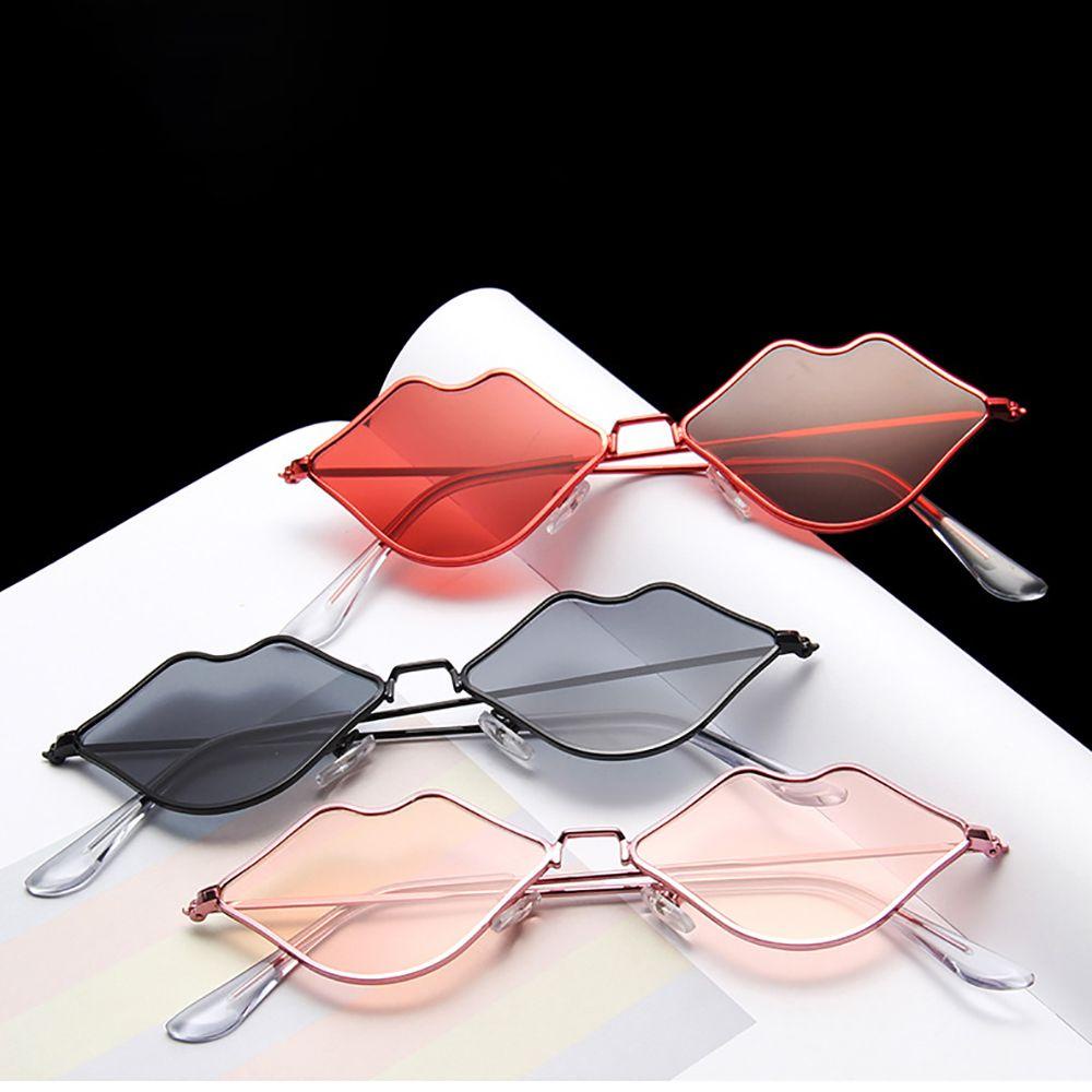 Mxbeauty Lips Sunglasses Retro Geometrical Simple Kacamata Perlindungan Anti Radiasi Kacamata Bingkai Logam Pria Wanita Kacamata Anti Radiasi Untuk Wanita Sale Eyewear Women Glasses