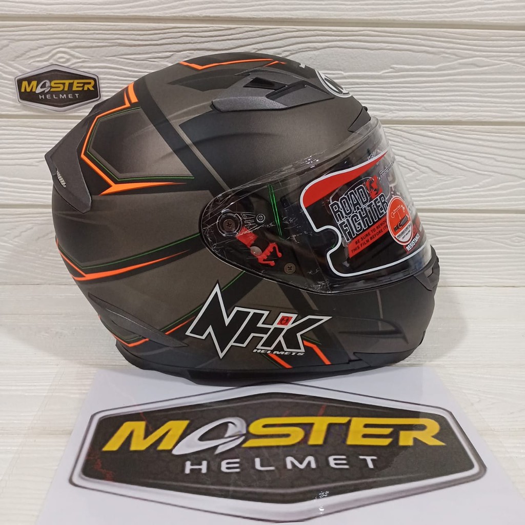 Jual Helm Full Face Nhk Rx Rx Motif Hawk Black Doff Orange Rx Nine Shopee Indonesia