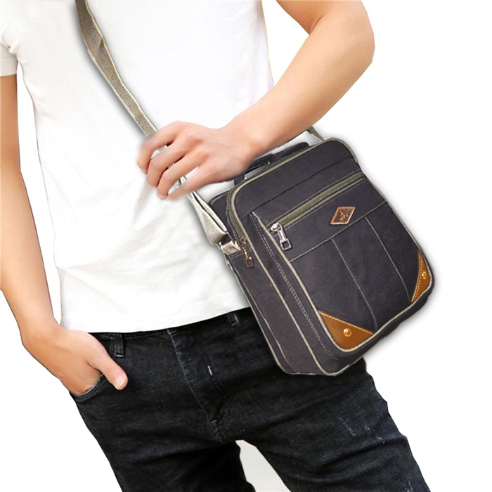 Slingbag BAEPACK // Tas Slempang Gaul Kanvas Vintage Classic Pria Wanita