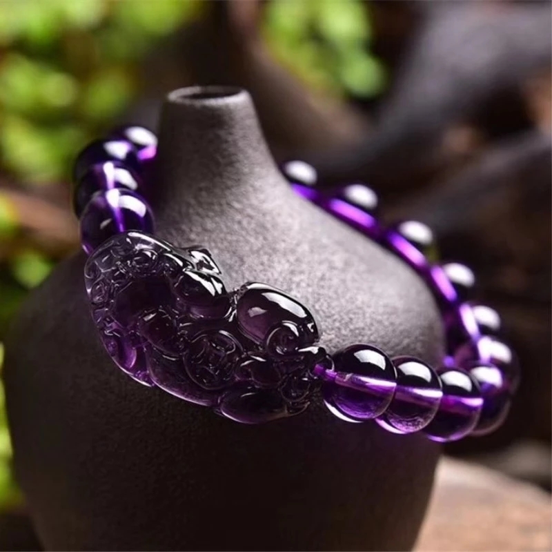 Feng Shui Amethyst Obsidian Pixiu Good Luck Wealth Bracelets/Couple Charm Charm Jewelry Lucky Gift