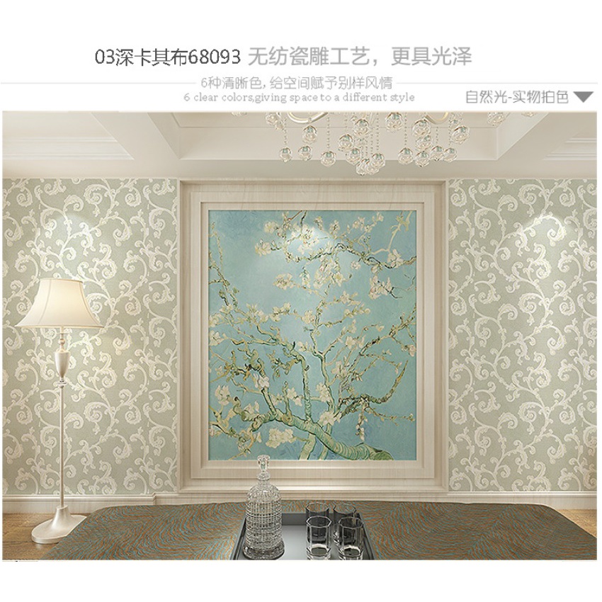 Wallpaper 3D Non Woven Porcelain Europian Style 53cmx10m