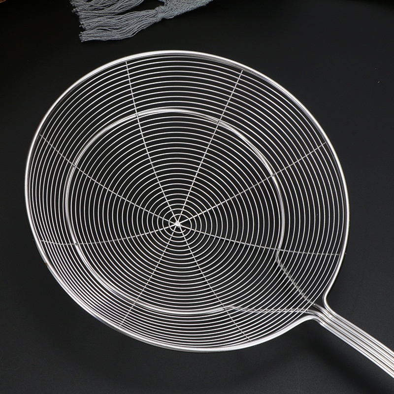 GS8B spimmer spatula alat masak goreng dapur spider mesh strainer 18 cm - kt399 - silver Or-i