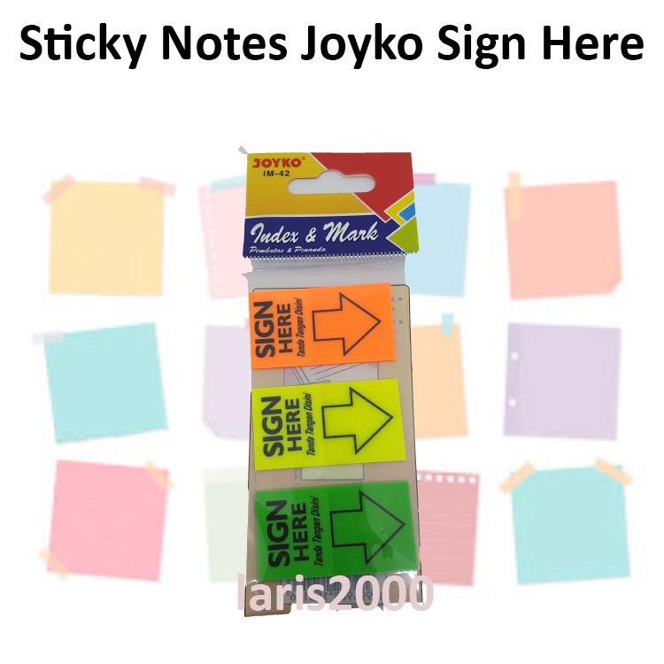 

Sticky Notes Sign Here Joyko IM-42