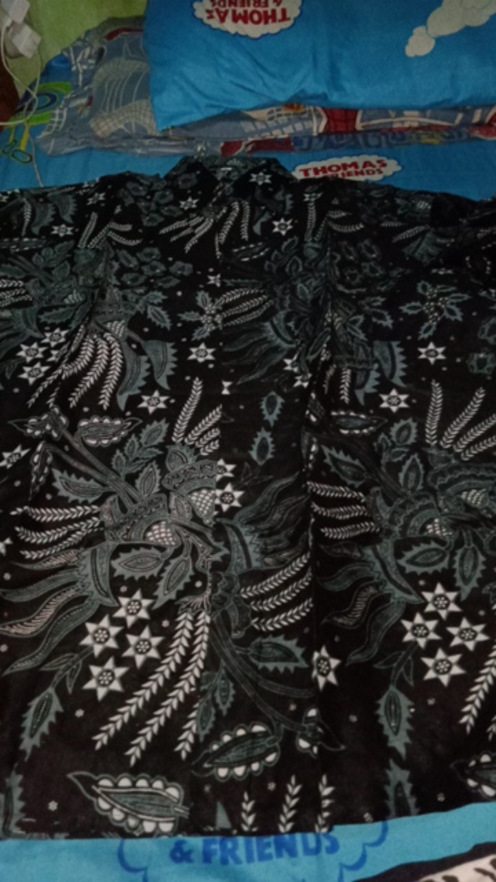 Nabila Batik Jumbo M / 10xl Kemeja Lengan Pendek Motif Manggar Abu Murah Batik Jumbo