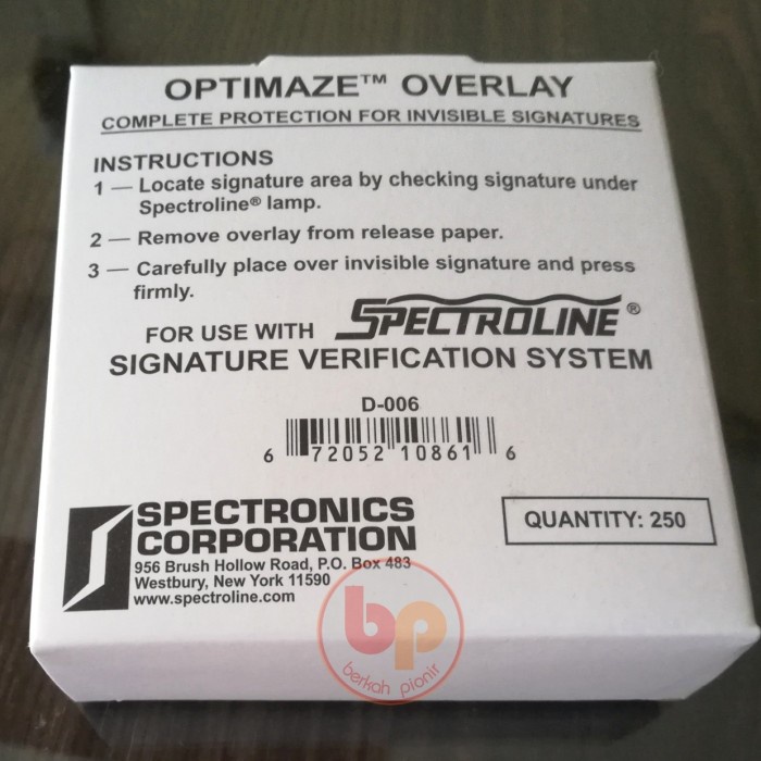 

Overlay Spectroline sticker tanda tangan buku tabungan