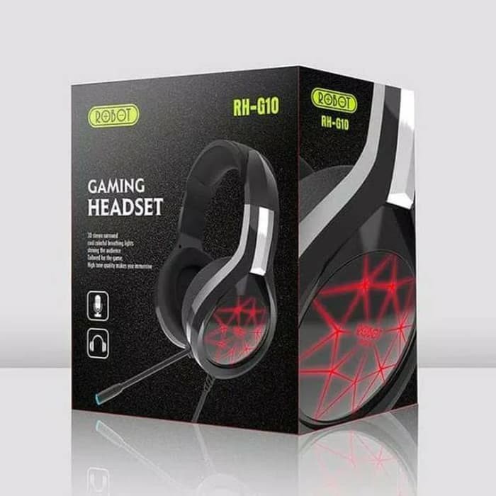 Robot RH-G10 Wired 7 Colour Led Light Gaming Headphone Black