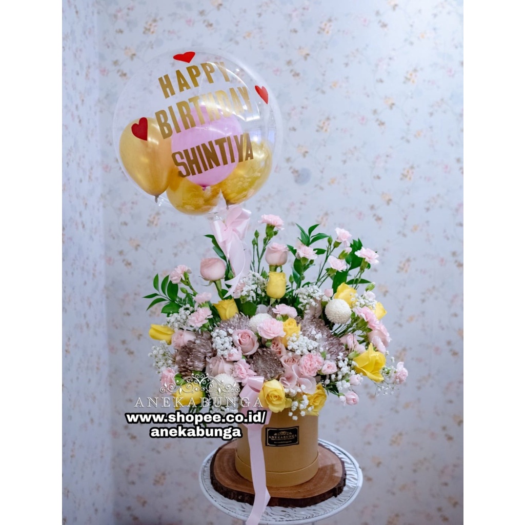 Jual Birthday Balloon Flower Box Gift Rangkaian Balon Bunga Kotak Ulang ...