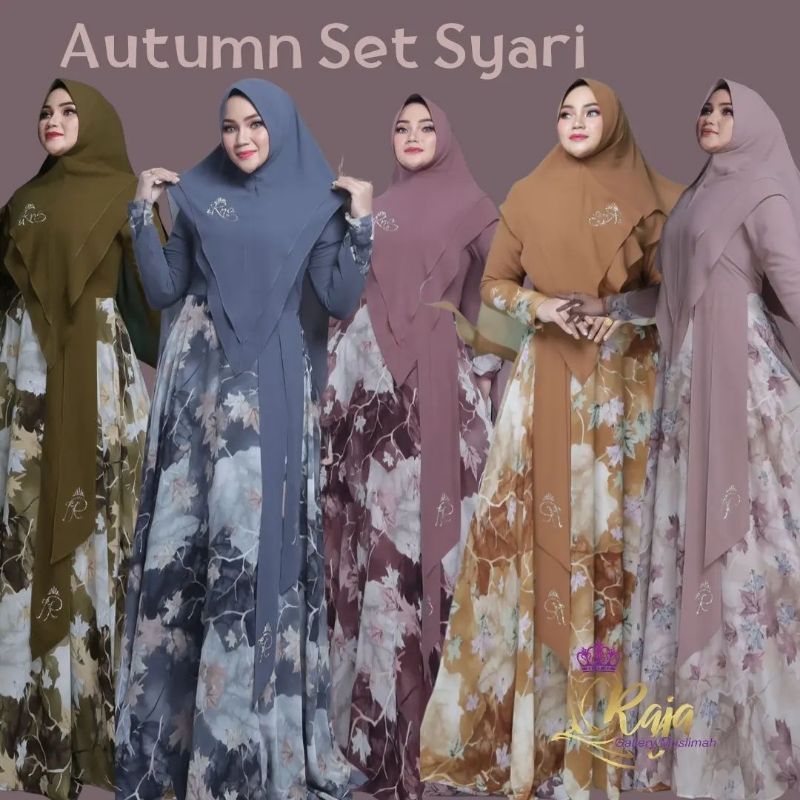 Autumn Set Syari / Gamis Set Ceruty cantik Original By Irna Gallery