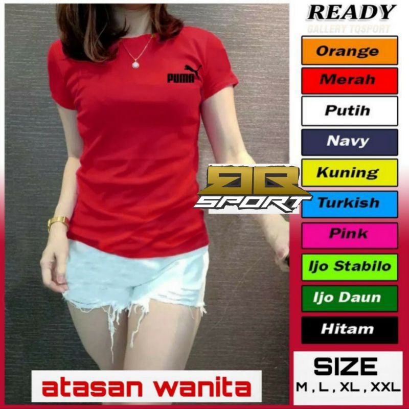 Atasan olahraga wanita jersey baju senam kaos Zumba yoga cewek aerobik gym puma01