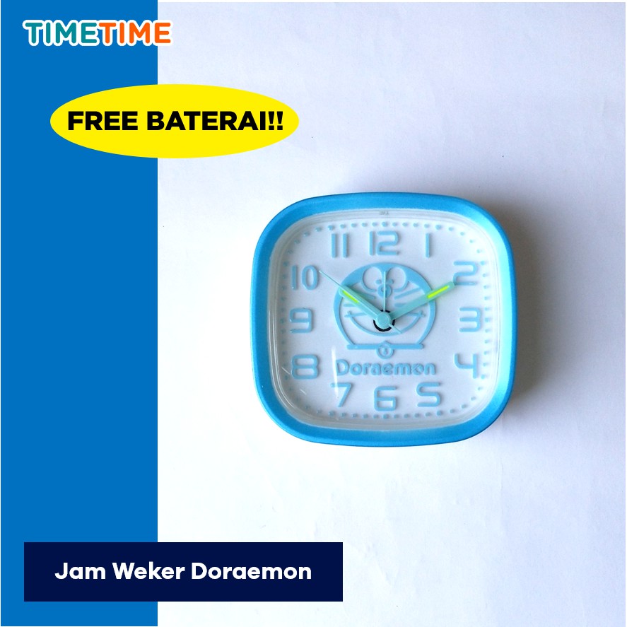 Jam Meja Beker Weker Doraemon Hello Kitty FREE BATERAI LUCU MURAH F6970