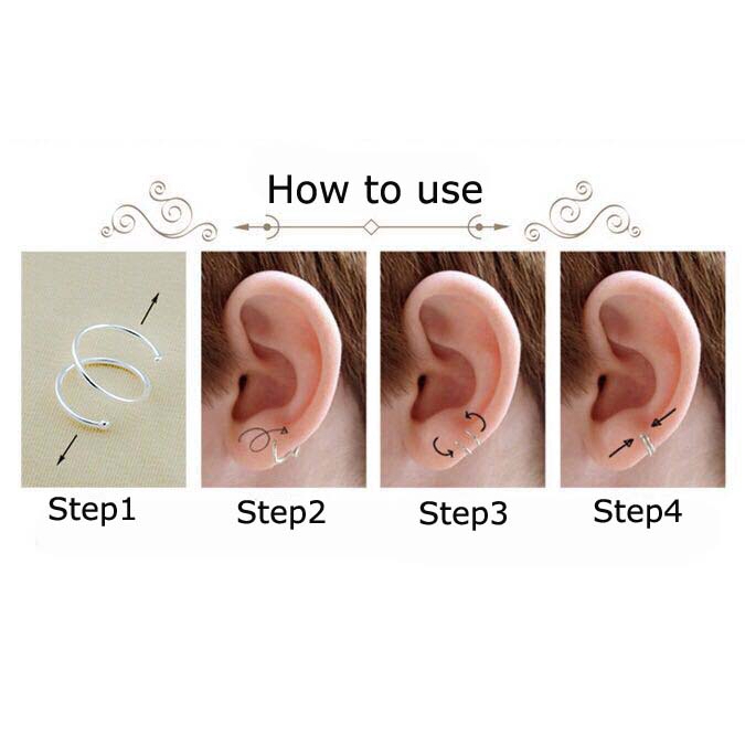 1piece Two Layers Hoop Earrings 925 Sterling Silver Tragus Lobe Helix Piercing Tinny 6-12mm Simple