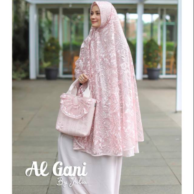 Mukena AlGani Mukena Destari Pink by Algani by Yulia Mukena Algani Terbaru Mukena Algani original