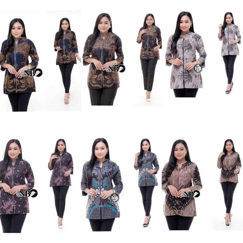 BATIK TUNIK SHIBORI JUMPUTAN TERBARU size S-3L / HRB026 YELBOR NAVBOR / BIRU PUTIH