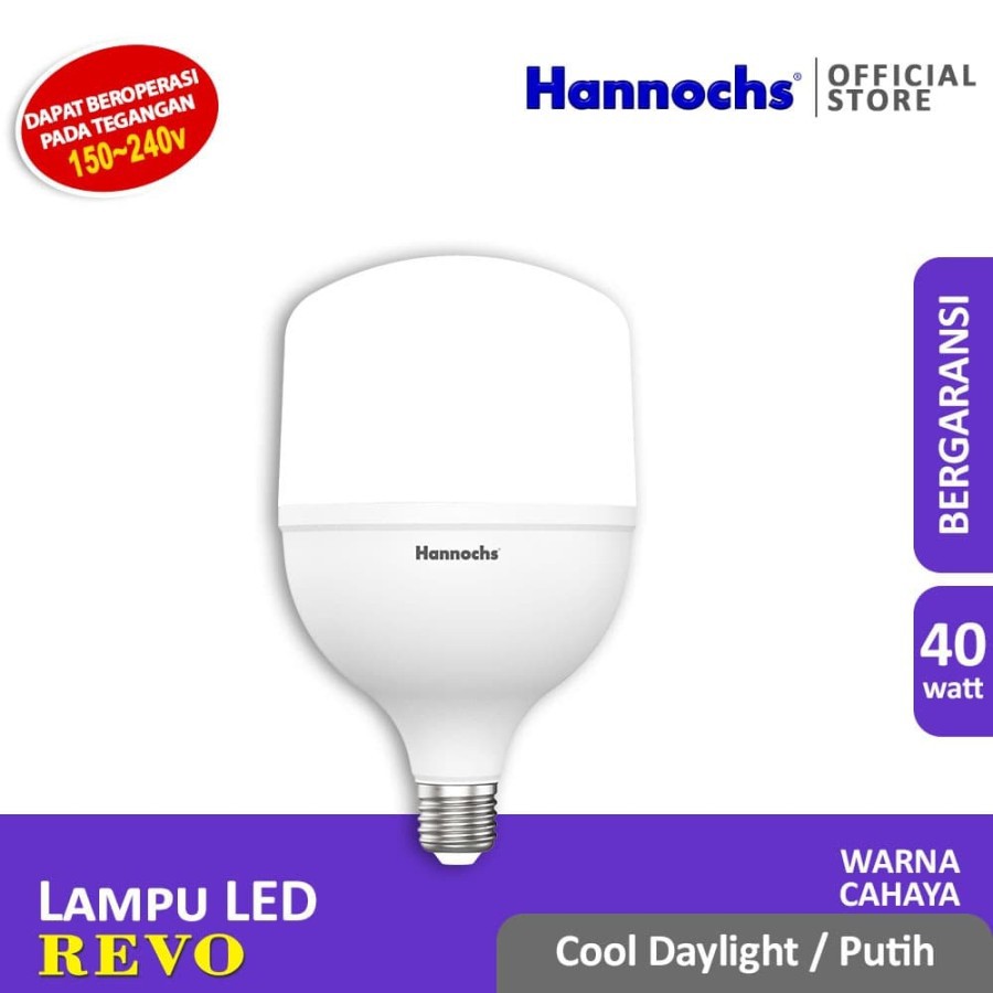 HANNOCHS Lampu LED REVO 40 WATT - Cahaya Putih - Garansi 1 Tahun