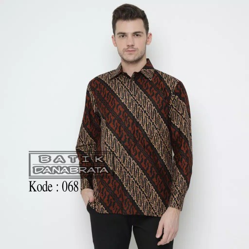 Atasan Batik Pria Lengan Panjang Kenongo Hem Padi Pekalongan M L Xl Xxl Batik Danabrata