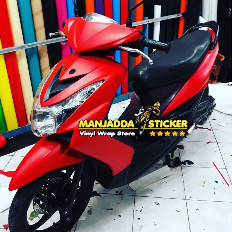 Stiker Skotlet Motor Warna Merah Doff Matte Kualitas Premium