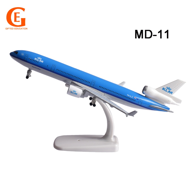 Klm MD11 Miniatur Diecast Pesawat Terbang Royal Dutch Bahan Metal Untuk Koleksi