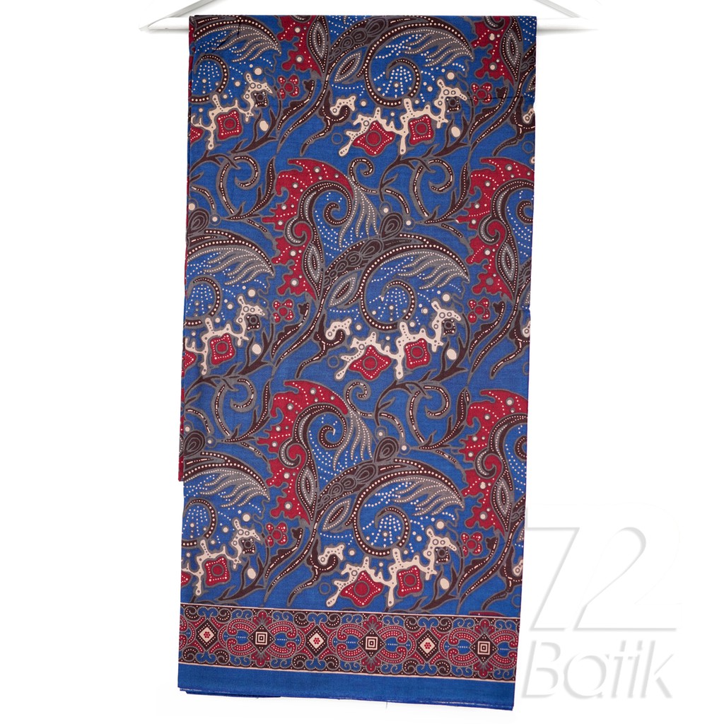 KAIN BATIK KATUN Premium Motif Cakar Warna Biru Tua Dark Blue 724628 Cap 72 Jarik Jarit Samping Kebat Panjang Batik Katun Modern Premium Bahan Seragam Batik Pernikahan Kantor Keluarga Murah Kamen Jadi Batik Bali Lembaran