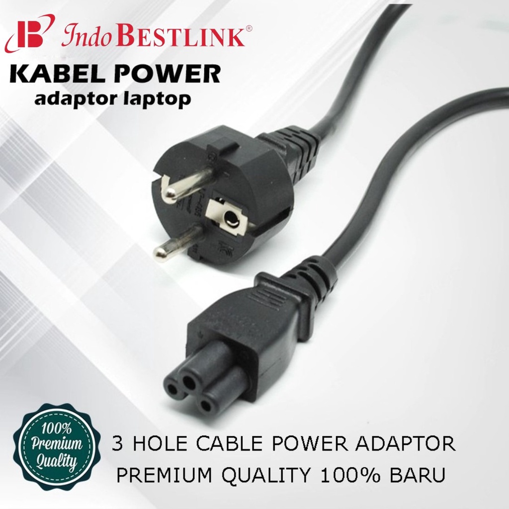 Kabel Power Laptop Bagus 1,8meter / Kabel Power Notebook Indobestlink