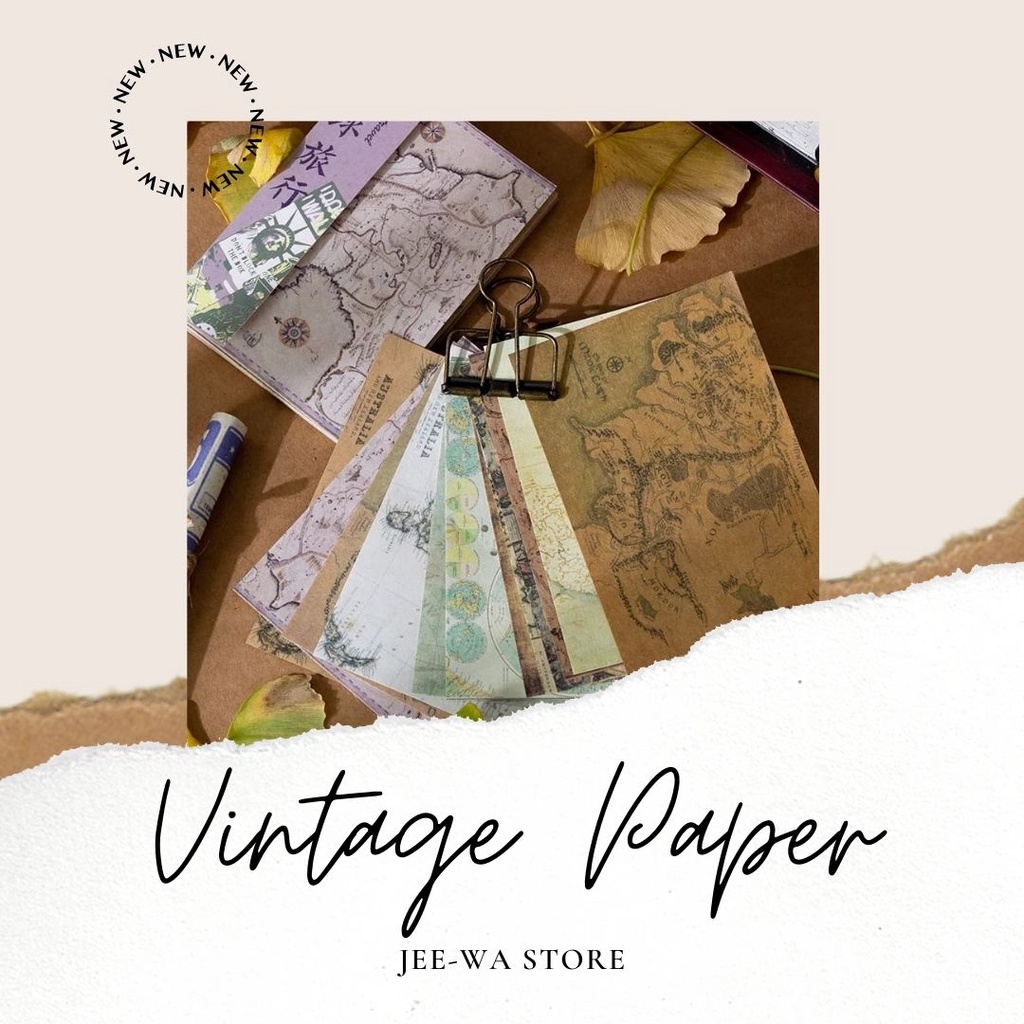 

[ JEE-WA ] [ JWVPC40 ] 1 PACK ISI 40 PCS Vintage Travel Map Paper Mix Material Deco for Stationery Scrapbooking Cards Journaling DIY Retro Materials Paper