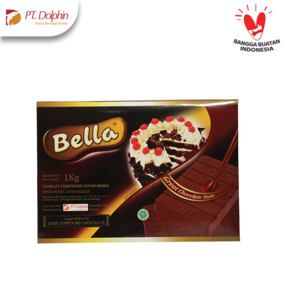 

Bella Chocolate Compound 1 kg - Dark Chocolate - Cokelat Batang