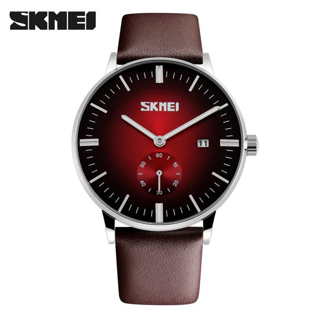 Jam Tangan Pria / Jam Tangan Kulit Analog / SKMEI 9083 Luxury Male genuine Leather Strap / SKMEI