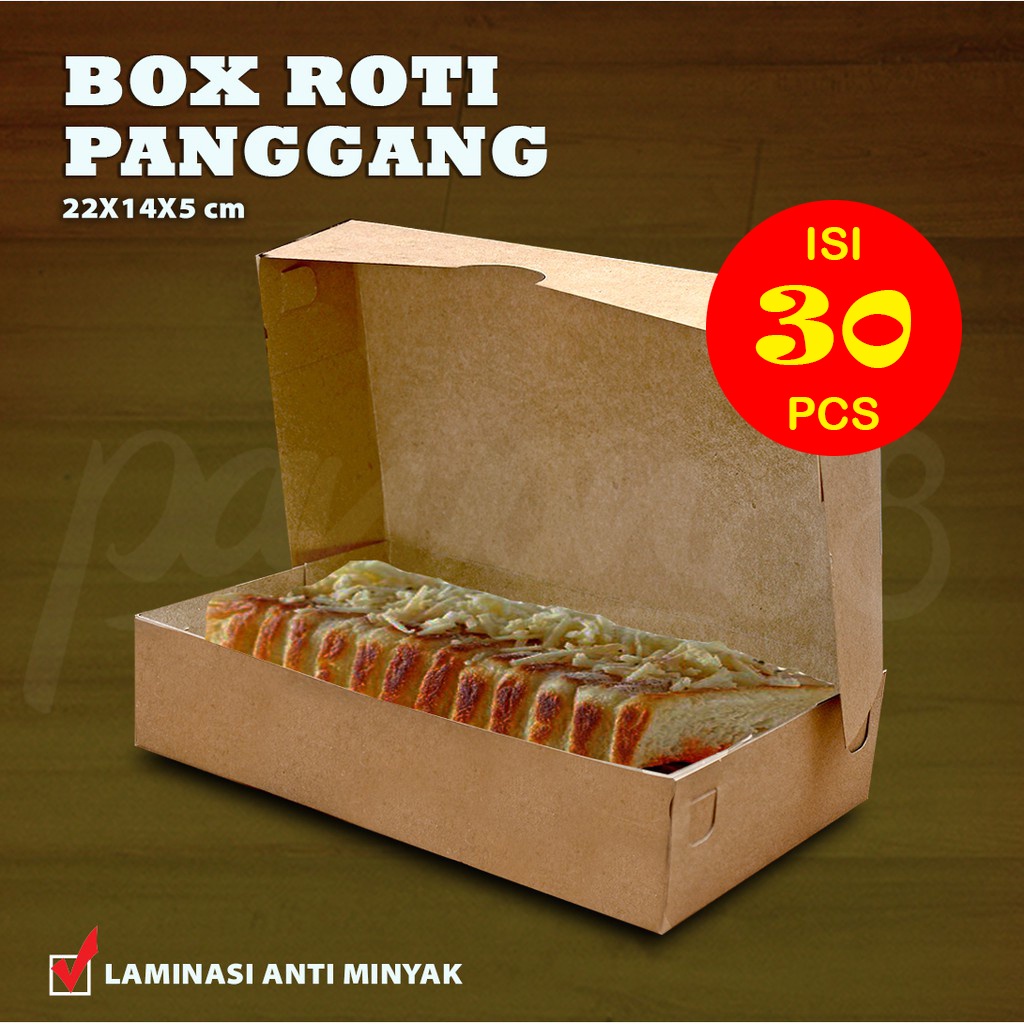 Box Ropang - Kotak Roti Panggang - Dus Ropang  KRAFT COKLAT - BRP1 - (30 Pcs)