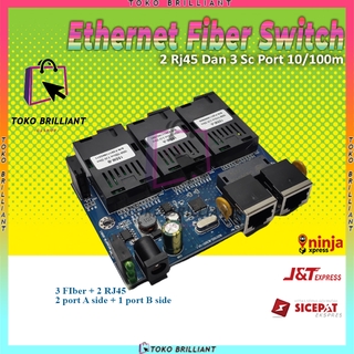 [BISA COD] Switch Ethernet Media Fiber Optik Mode Tunggal 3sc2rj-AAB-PCB ASLI