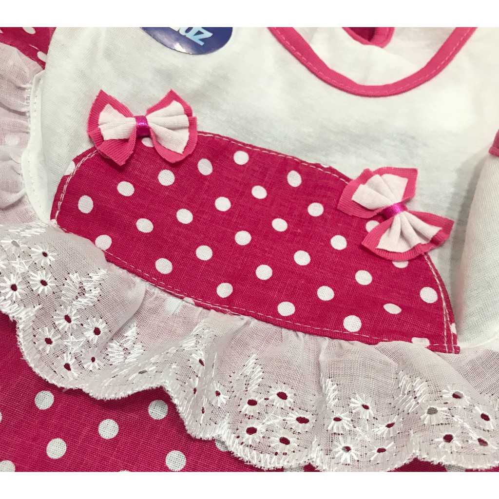 BAYIe - Baju bayi Perempuan Dress motif POLKADOT RENDA PLANET KIDS usia 0 -12 bulan/Baju Cewek