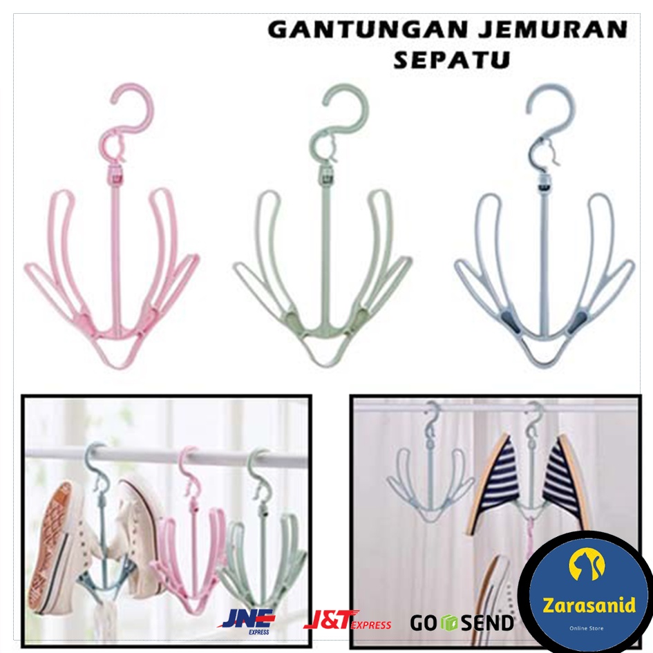 Gantungan Jemuran Sepatu Sandal Hanger Shoes Kaos Kaki Tas Multifungsi