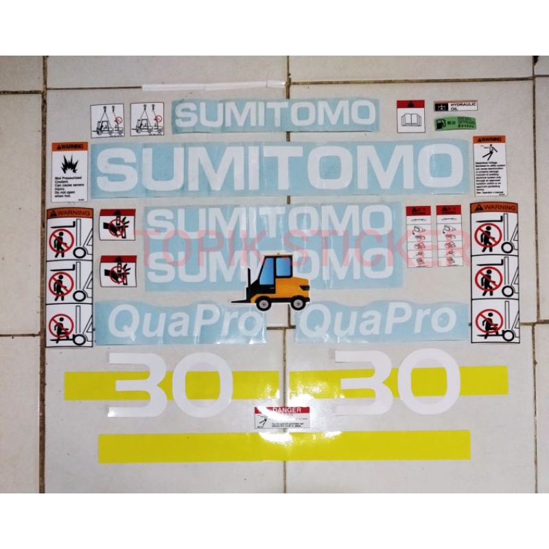 Stiker Forklift electrik SUMITOMO 30 / 3 ton. Stiker Alat Berat