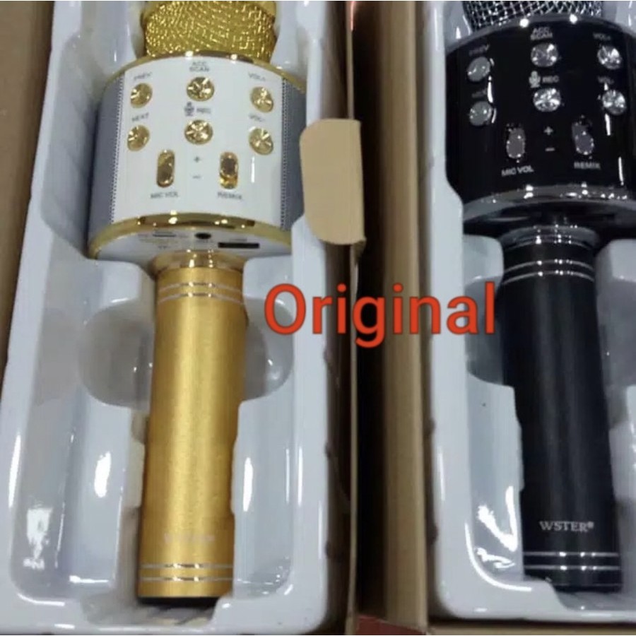 Microphone Wireless Bluetooth WS-858 Wster ORIGINAL Mic Karaoke Ori