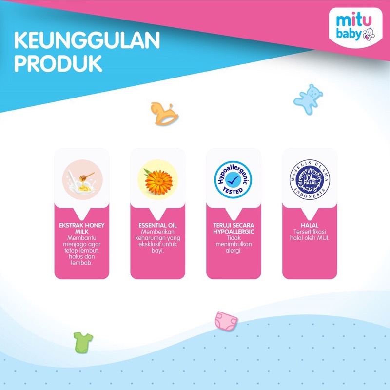 Mitu Baby fresh &amp; Clean Milk bath Oat &amp; Milk Botol 200ml &amp; Refill 200ml