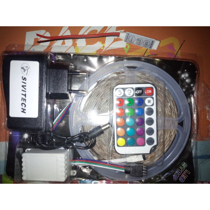 Lampu led plafon strip 5 meter bisa mobil bisa rumah pake remot