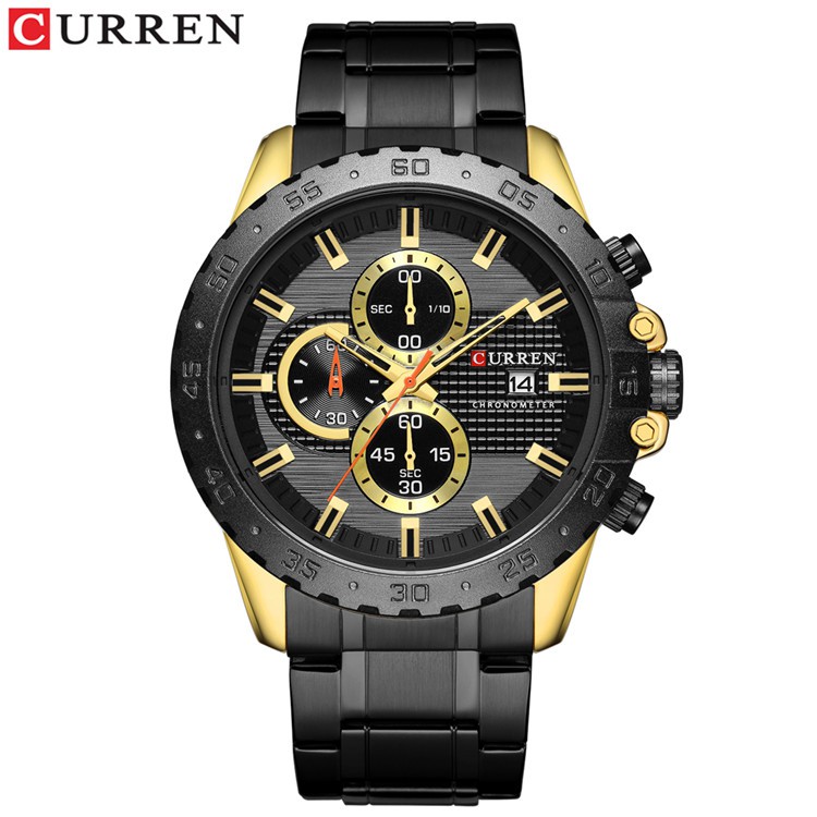 

Jam Tangan Pria Curren Men'S Quartz Watch Luxury Stainless Steel Watch Waterproof Sports Watch + Box