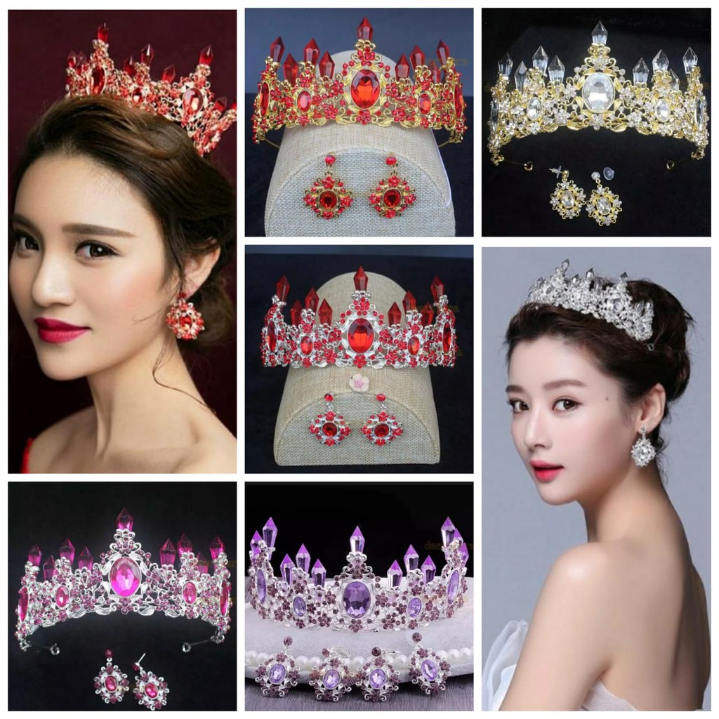 Diamond Light Crown - Mahkota Bridal Colorfull - Jewelry Set