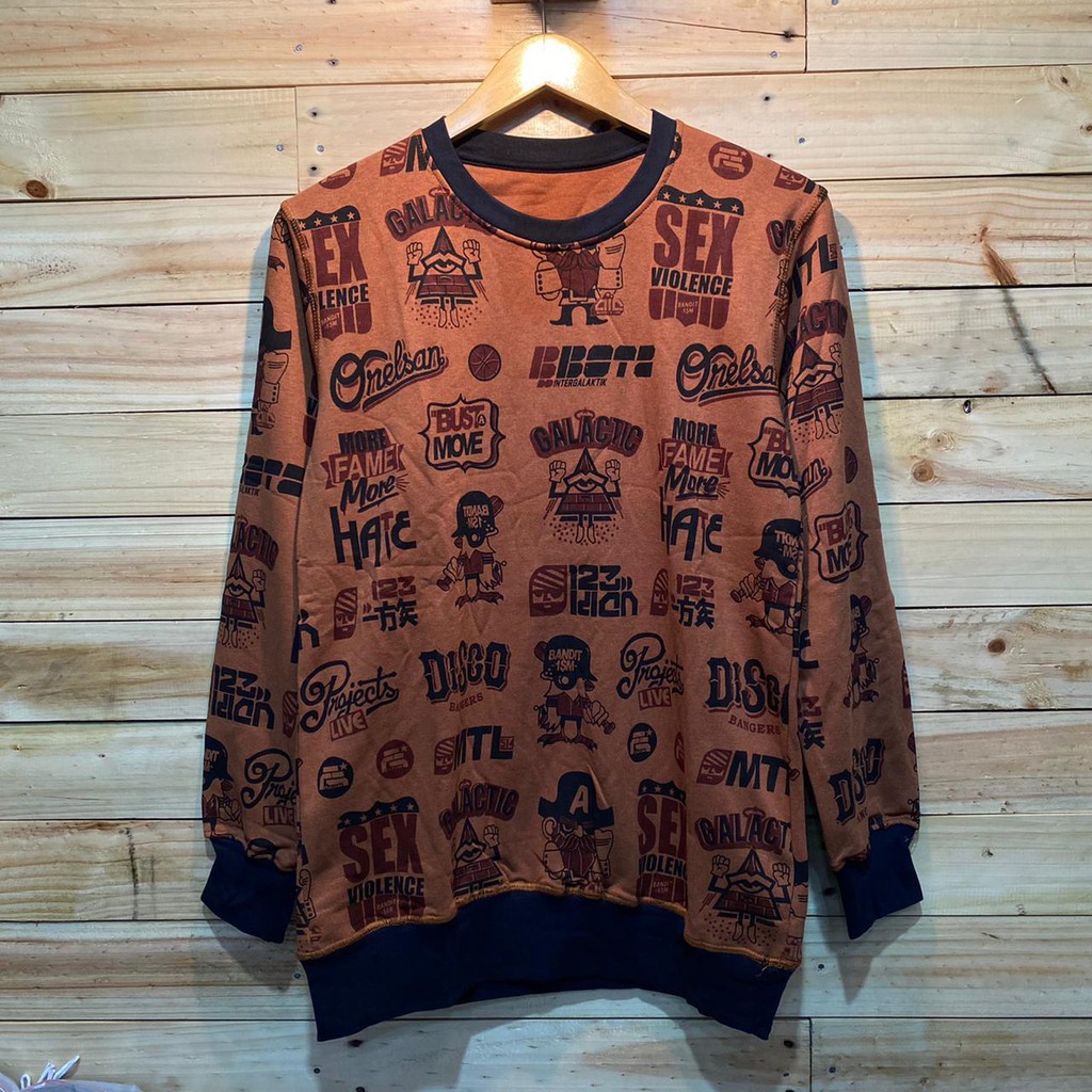 Sweater Pria Deas Off White Beludru Panas Musim Gugur Berkerudung Dingin Remaja Memakai Versi-Motif 6