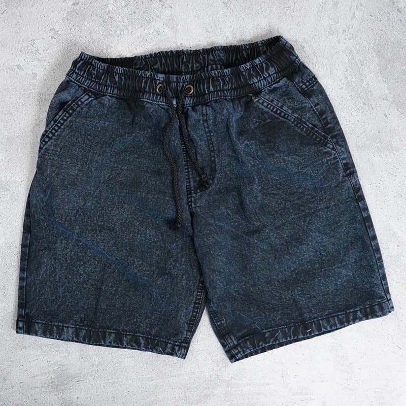 celana pendek jens pria boardshort hitam size M - XL celana pendek jeans pria celana santai