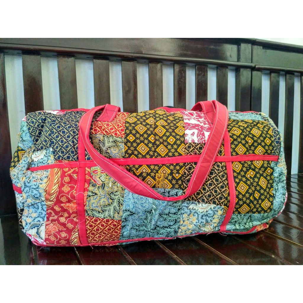 TAS TRVEL BAG BATIK OVAL - BATIK MURAH DARI KAIN PERCA KOPER