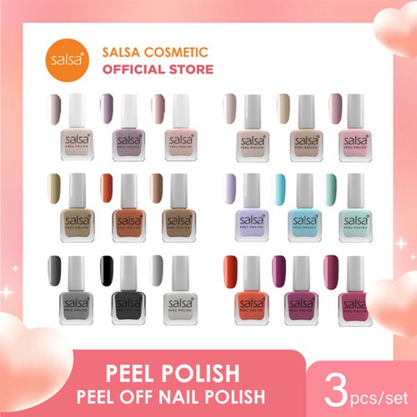 [PEEL OFF] [PER 3 PCS] SALSA Nail Peel Polish - Kutek Peel Off Lupas Breathable Hijab Friendly isi 3_Cerianti