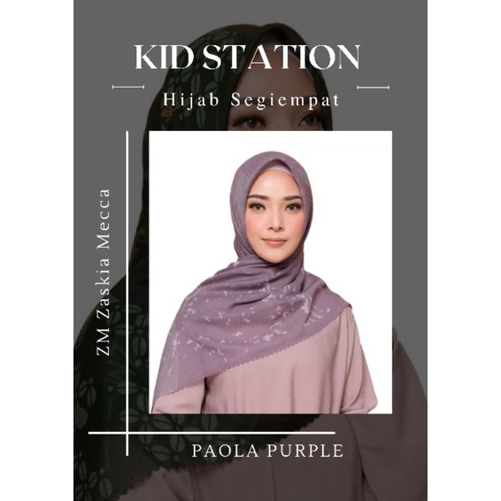 ZM Zaskia Mecca Paola Purple Hijab Segiempat