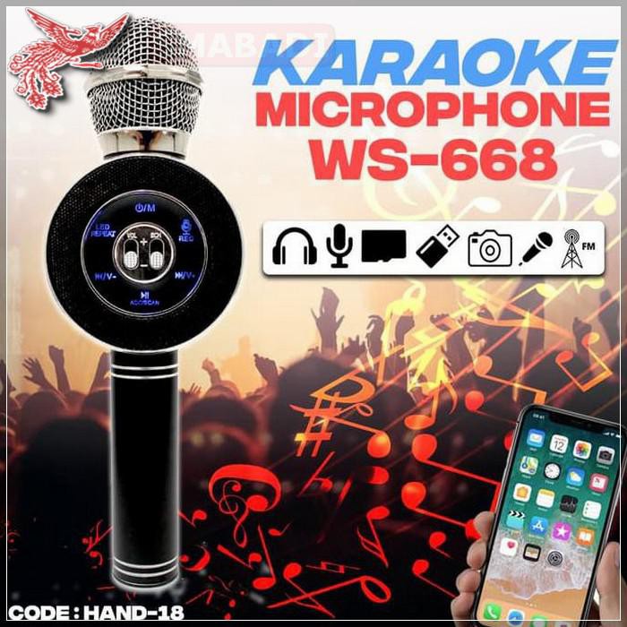 COD - Mic Ws 668 Portable Karaoke Bluetooth Wireless Speaker Smule (Hand-18) - FCO