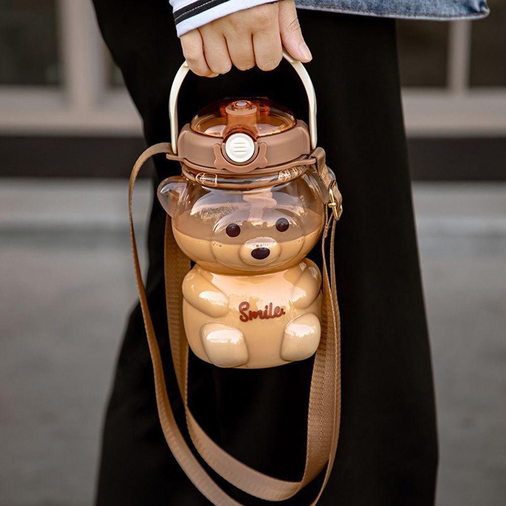 Preva Kettle Portable Perlengkapan Camping Sedotan Transparan Kawaii Botol Plastik