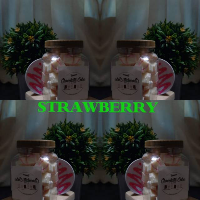 

Coklat putih strawberry Chocolate cube isi 50pcs