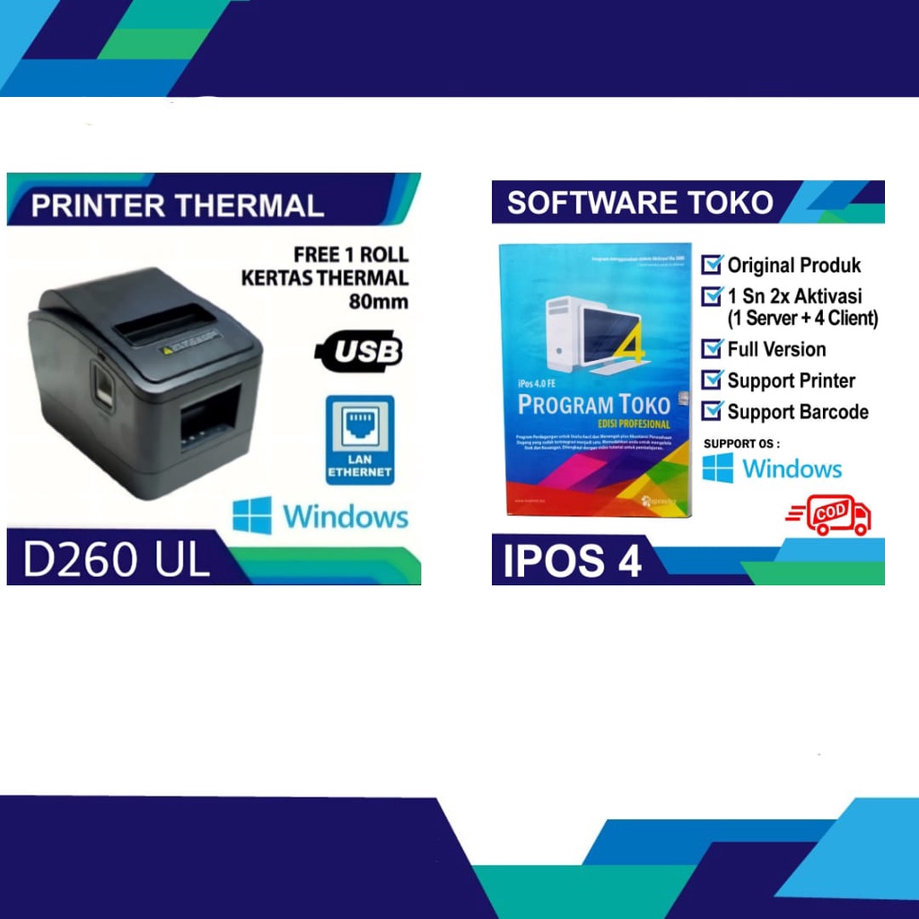 PRINTER KASIR THERMAL IWARE 80 MM AUTOCUTTER PLUS PROGRAM TOKO IPOS 4.0 3X AKTIVASI