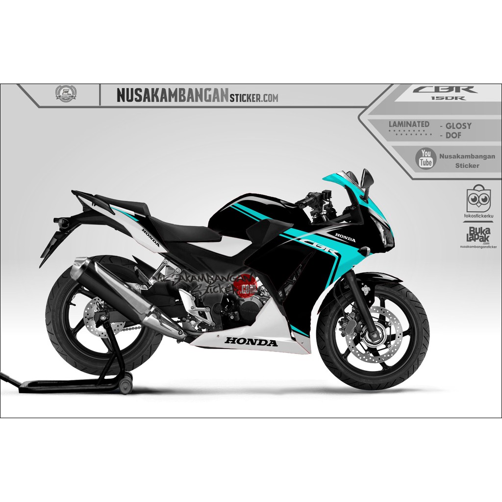 Decal Sticker CBR 150 K45 hitam biru elegant