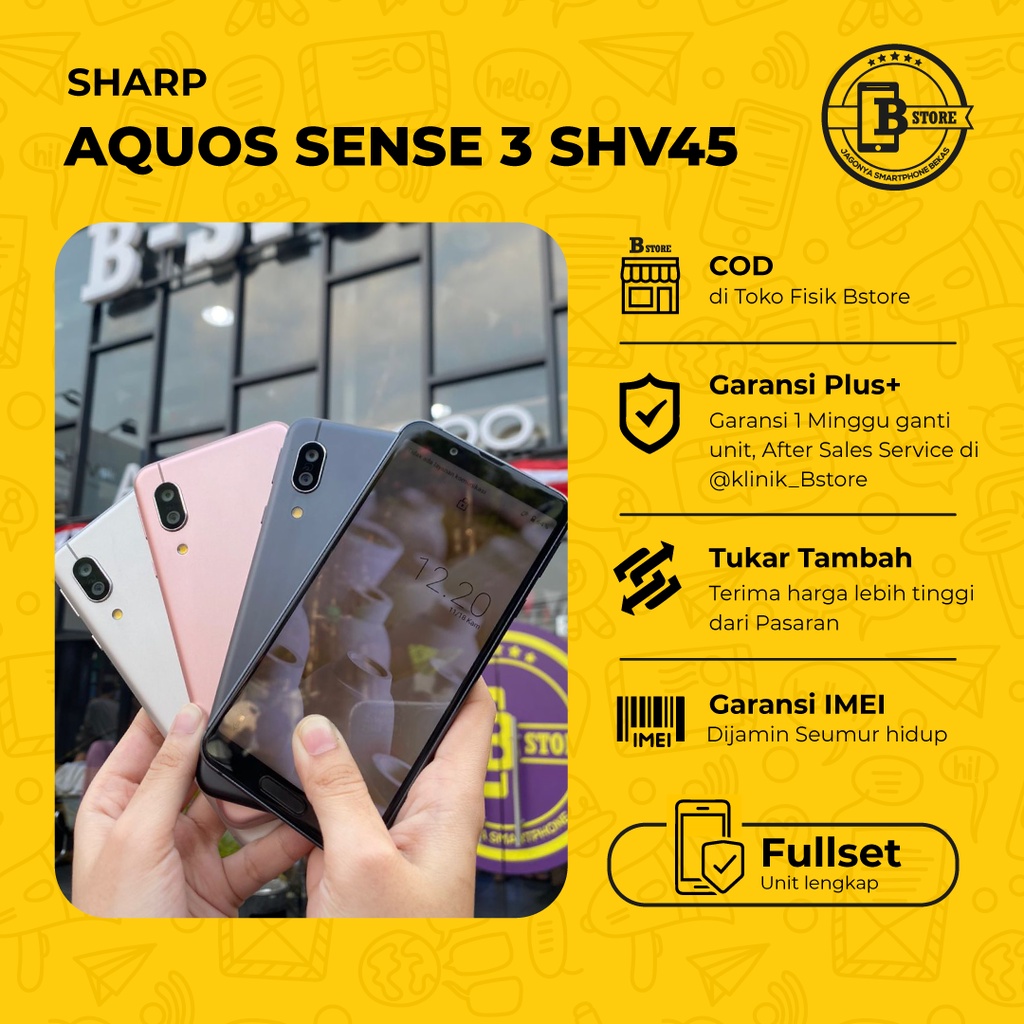 Sharp Aquos Sense 3 SHV45 AU - 64GB 4GB - BATANGAN - 64 GB - WIFI ONLY